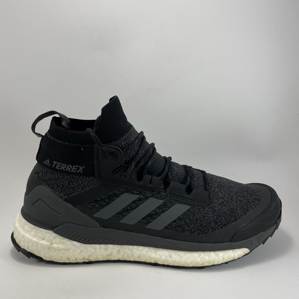 adidas Terrex Free Hiker Mens Size 8.5 Black Mid Top Lace Up Trail Shoes